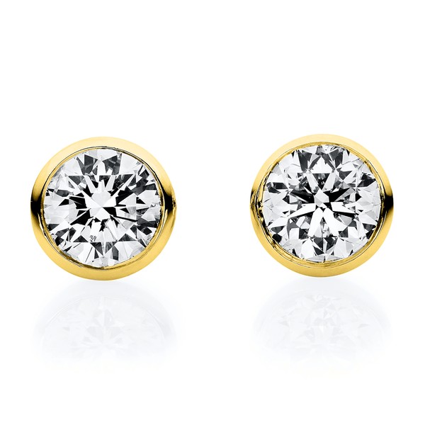 Solitaire Ohrstecker aus 750 Gelbgold 2 Brillanten 0.76ct