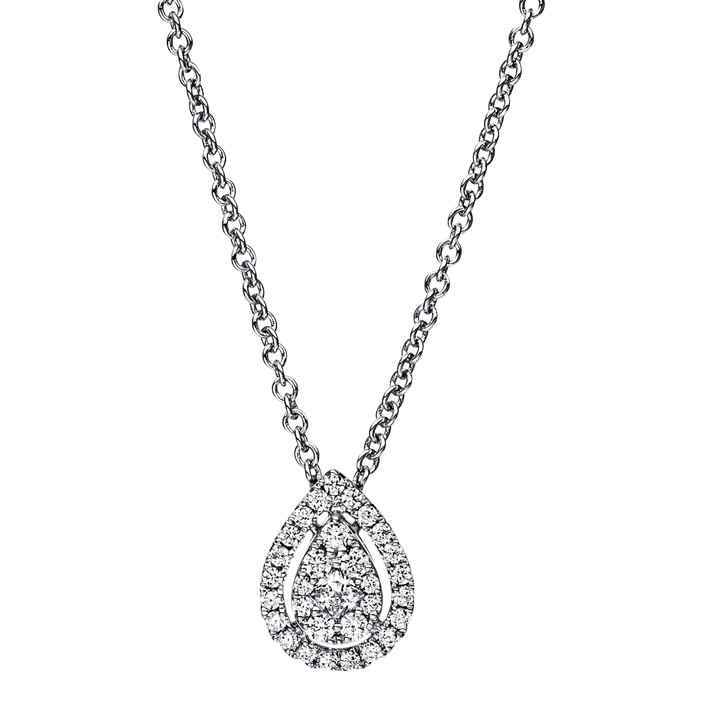Collier aus 585 Weißgold 31 Brillanten 0.24ct