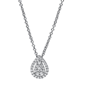 Collier aus 585 Gold Weißgold 31 Diamanten 0,24ct TW-SI L:45cm