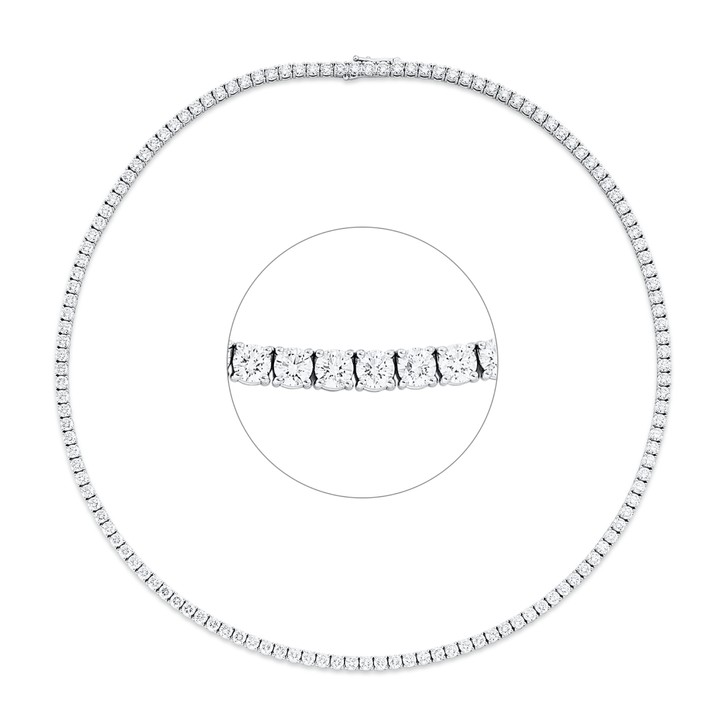 Collier aus 750 Weißgold 135 Brillanten 12.4ct