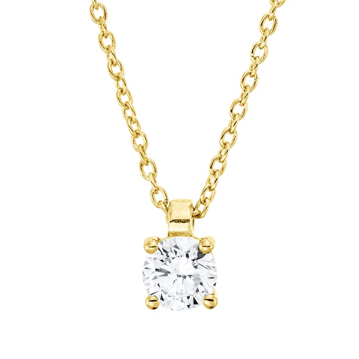 Solitaire Collier aus 750 Gelbgold 1 Brillant 0.25ct
