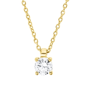 Solitaire Collier aus 750 Gold Gelbgold Brillant 0,25ct TW-SI L:45cm 4er-Krappe