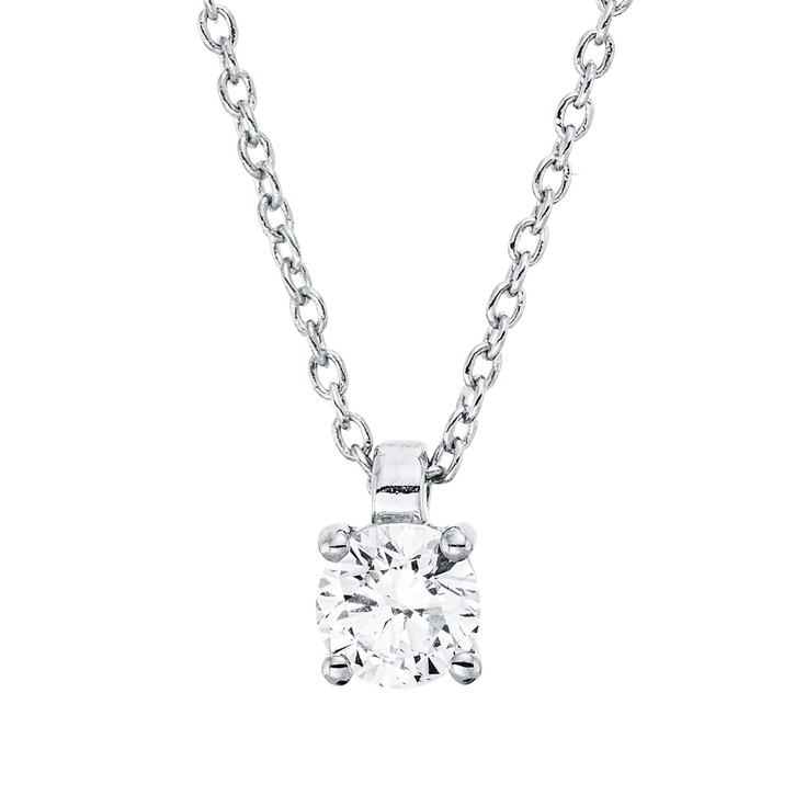 Solitaire Collier aus 750 Weißgold 1 Brillant 0.25ct