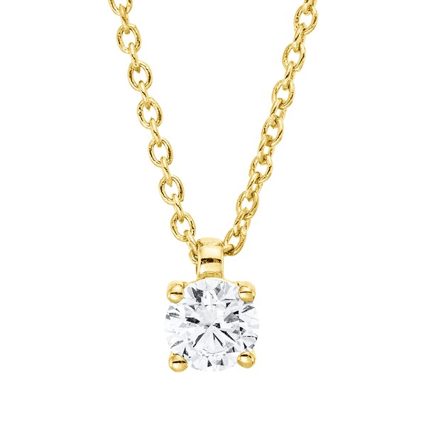 Solitaire Collier aus 750 Gelbgold 1 Brillant 0.2ct