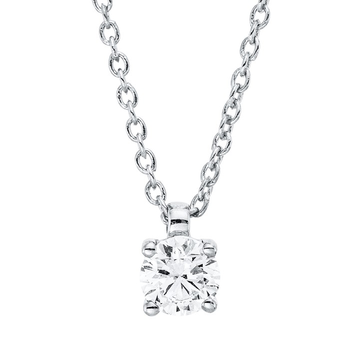 Solitaire Collier aus 750 Weißgold 1 Brillant 0.2ct