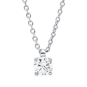 Solitaire Collier aus 750 Gold Weißgold Brillant 0,2ct TW-SI L:45cm 4er-Krappe Solitaire Collier aus 750 Gold Weißgold Brillant 0,2ct TW-SI L:45cm 4er-Krappe