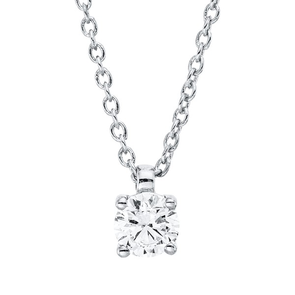 Solitaire Collier aus 750 Weißgold 1 Brillant 0.2ct