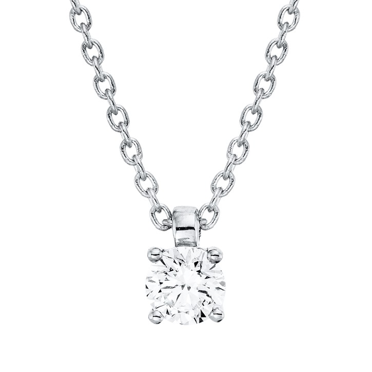 Solitaire Collier aus 750 Weißgold 1 Brillant 0.15ct
