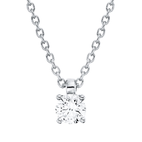 Solitaire Collier aus 750 Gold Weißgold Brillant 0,15ct TW-SI L:45cm 4er-Krappe Solitaire Collier aus 750 Gold Weißgold Brillant 0,15ct TW-SI L:45cm 4er-Krappe