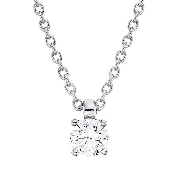 Solitaire Collier aus 750 Weißgold 1 Brillant 0.15ct