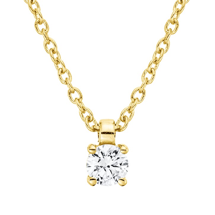 Solitaire Collier aus 750 Gelbgold 1 Brillant 0.1ct