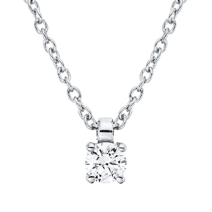 Solitaire Collier aus 750 Weißgold 1 Brillant 0.1ct