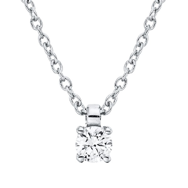 Solitaire Collier aus 750 Weißgold 1 Brillant 0.1ct