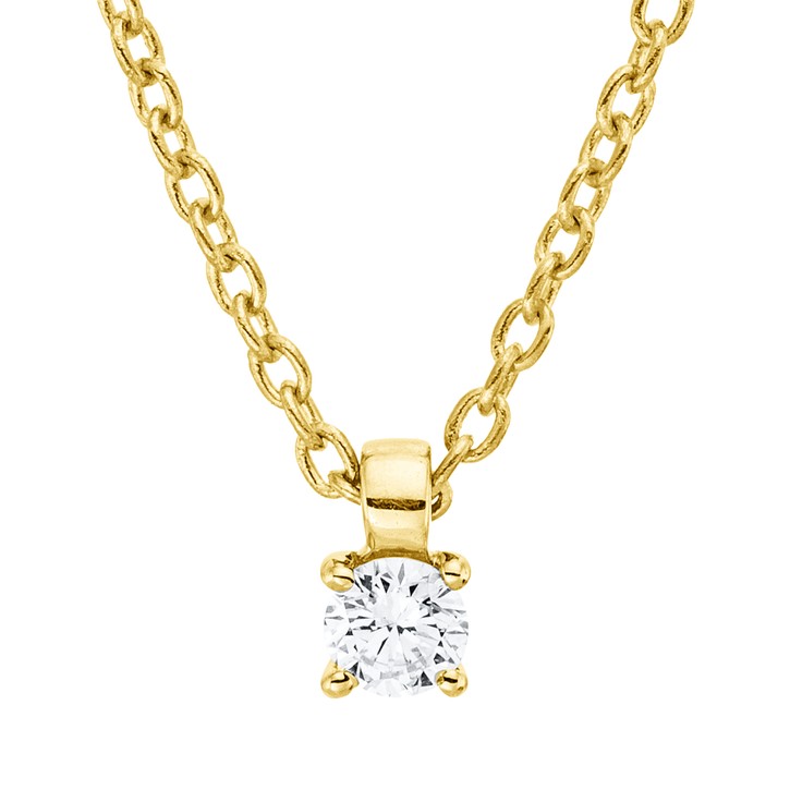 Solitaire Collier aus 750 Gelbgold 1 Brillant 0.05ct