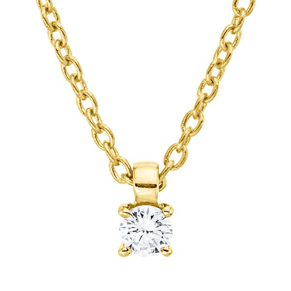 Solitaire Collier aus 750 Gelbgold 1 Brillant 0.05ct