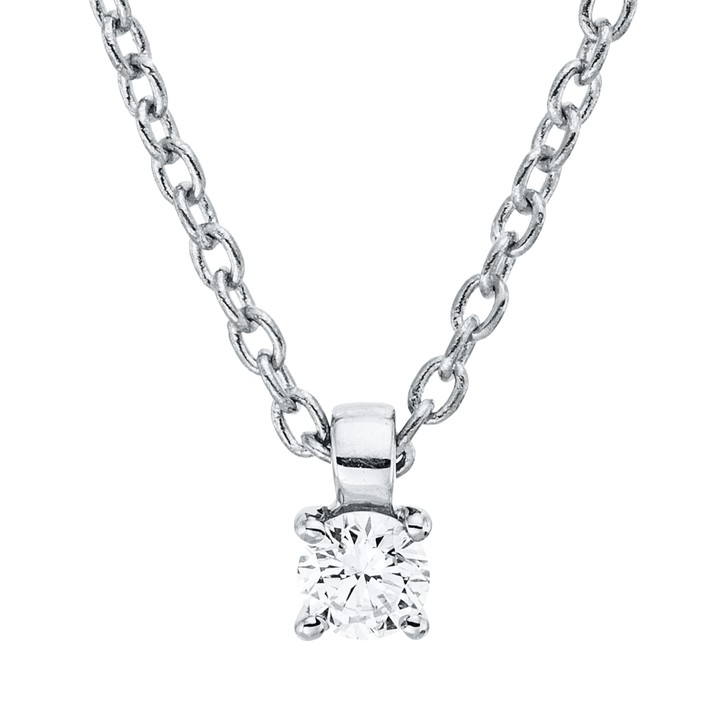 Solitaire Collier aus 750 Weißgold 1 Brillant 0.05ct