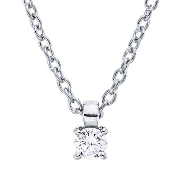 Solitaire Collier aus 750 Weißgold 1 Brillant 0.05ct
