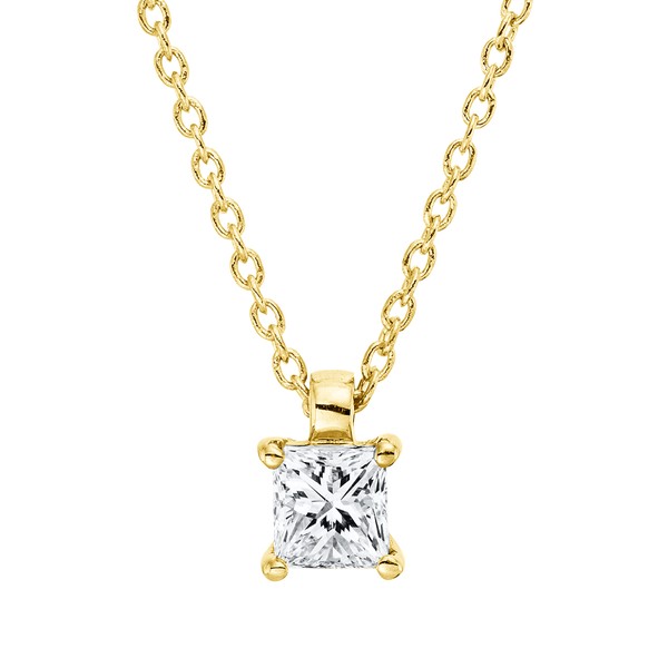 Solitaire Collier aus 750 Gelbgold Diamant 0.26ct
