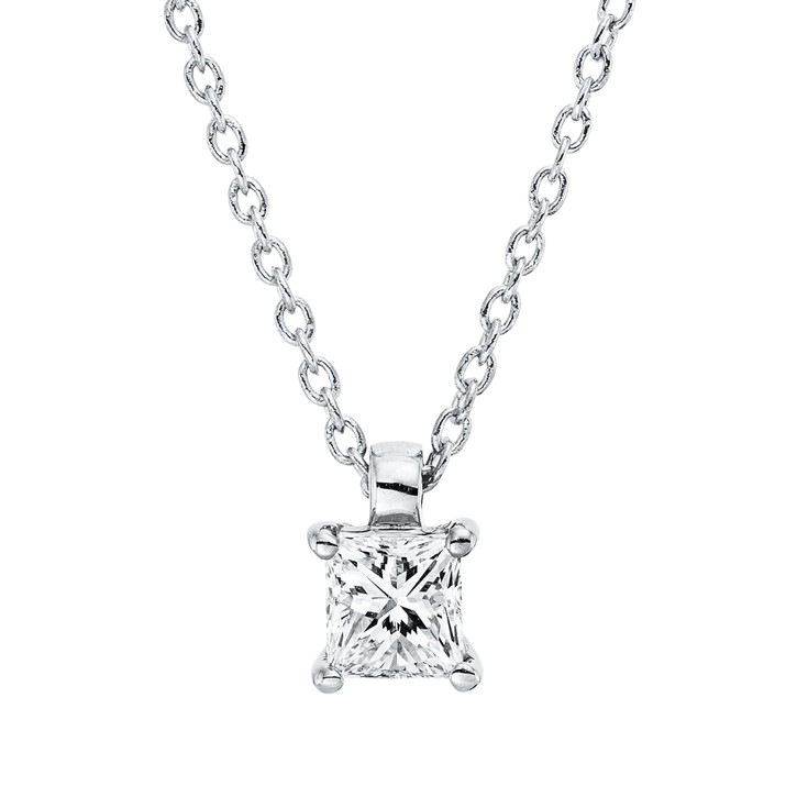 Solitaire Collier aus 750 Weißgold Diamant 0.25ct