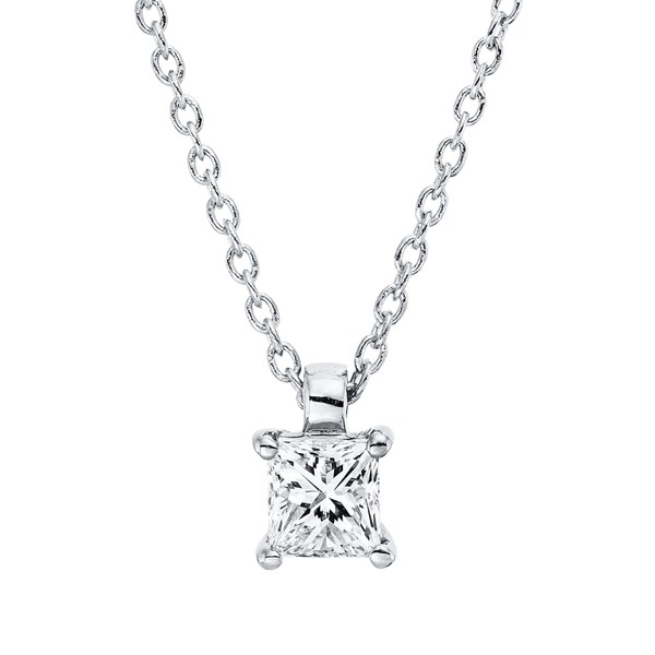 Solitaire Collier aus 750 Weißgold Diamant 0.25ct