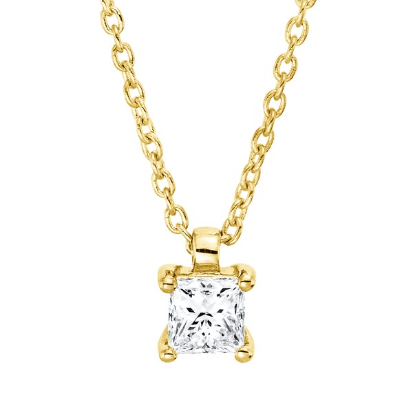 Solitaire Collier aus 750 Gelbgold Diamant 0.2ct