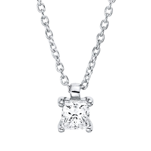 Solitaire Collier aus 750 Weißgold Diamant 0.2ct