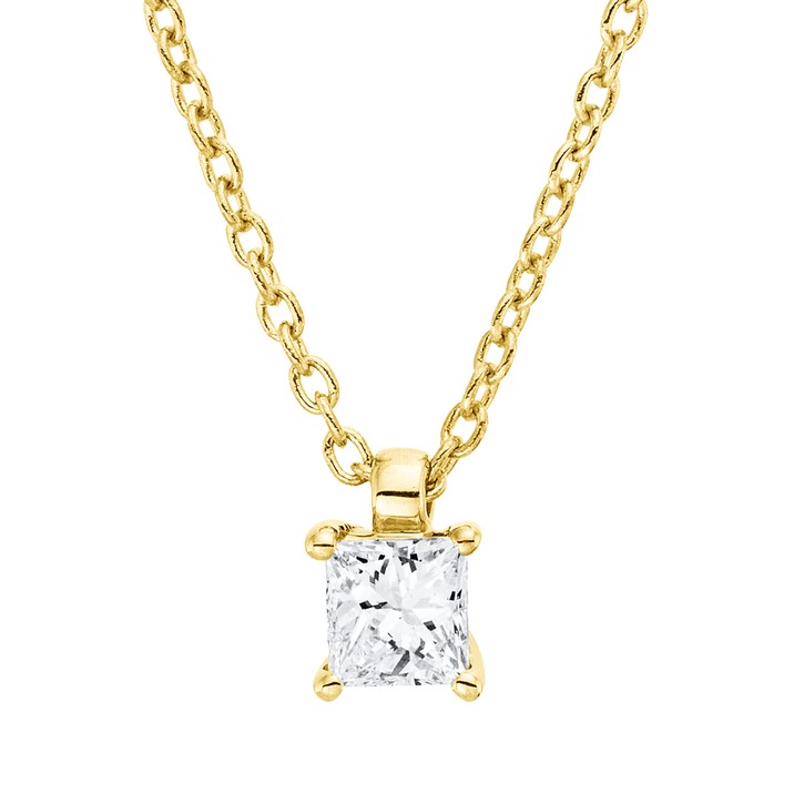 Solitaire Collier aus 750 Gelbgold Diamant 0.16ct