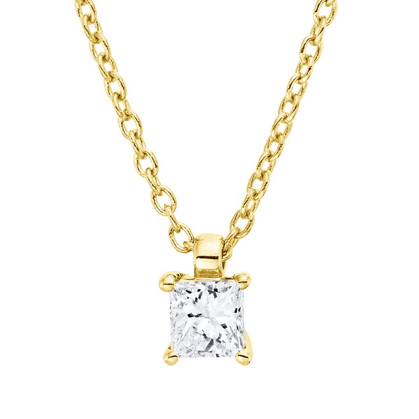 Solitaire Collier aus 750 Gelbgold Diamant 0.16ct