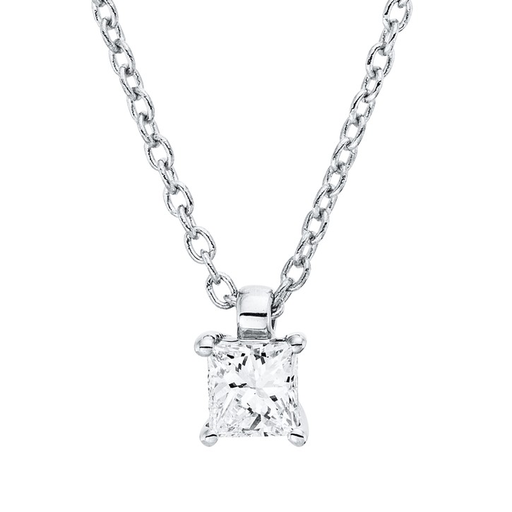 Solitaire Collier aus 750 Weißgold Diamant 0.16ct