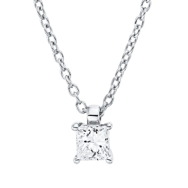 Solitaire Collier aus 750 Weißgold Diamant 0.16ct