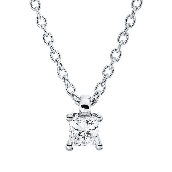 Solitaire Collier aus 750 Weißgold Diamant 0.1ct