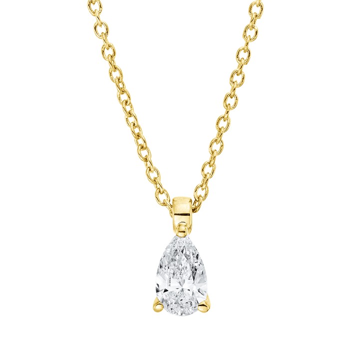 Solitaire Collier aus 750 Gelbgold Diamant 0.25ct