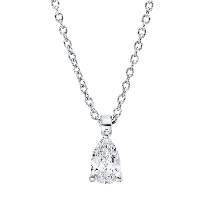 Solitaire Collier aus 750 Weißgold Diamant 0.24ct