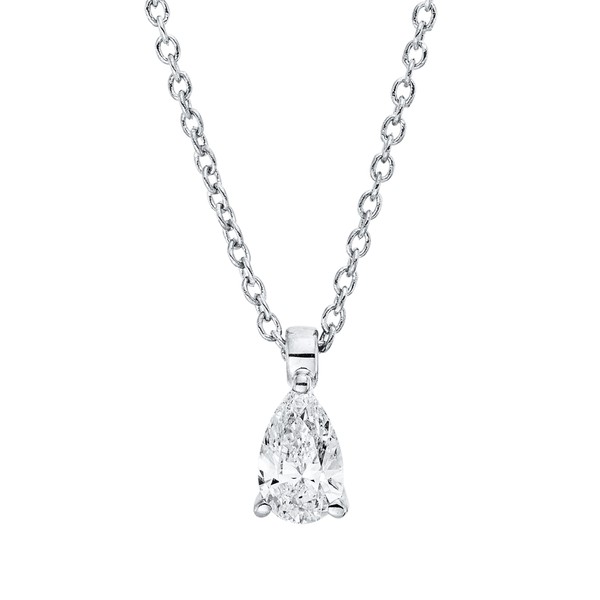 Solitaire Collier aus 750 Weißgold Diamant 0.24ct