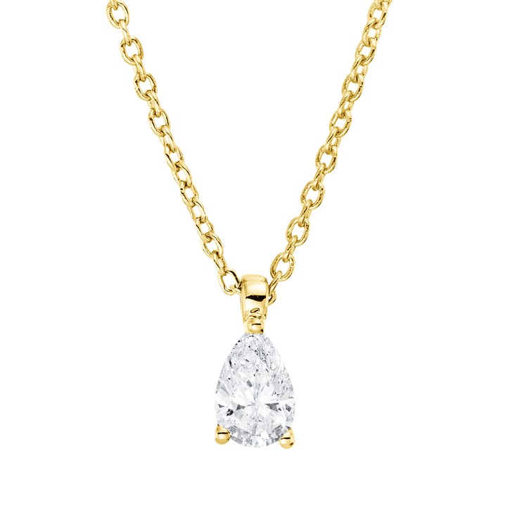 Solitaire Collier aus 750 Gelbgold Diamant 0.2ct