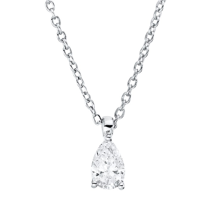 Solitaire Collier aus 750 Weißgold Diamant 0.2ct