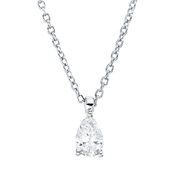 Solitaire Collier aus 750 Weißgold Diamant 0.2ct