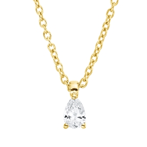 Solitaire Collier aus 750 Gelbgold Diamant Tropfen-Schliff 0,1ct TW-SI L:45cm Solitaire Collier aus 750 Gelbgold Diamant Tropfen-Schliff 0,1ct TW-SI L:45cm