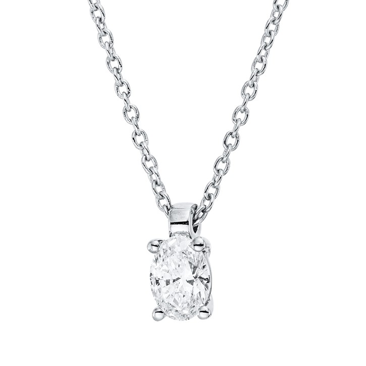 Solitaire Collier aus 750 Weißgold Diamant 0.25ct