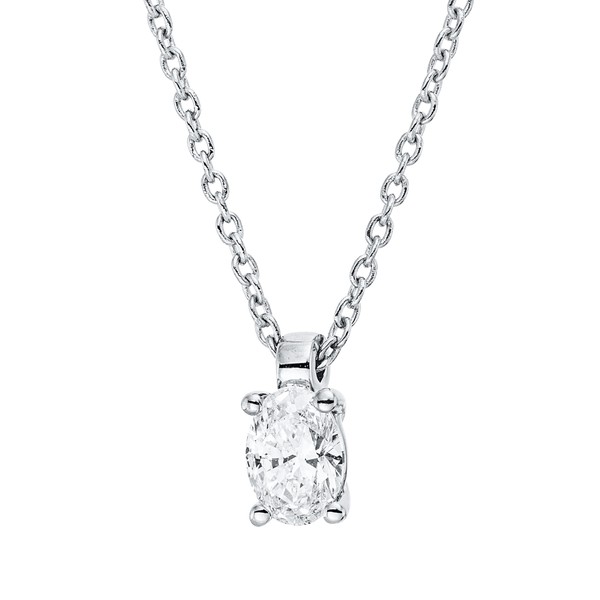 Solitaire Collier aus 750 Weißgold Diamant 0.25ct