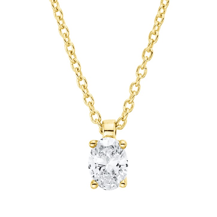 Solitaire Collier aus 750 Gelbgold Diamant 0.19ct