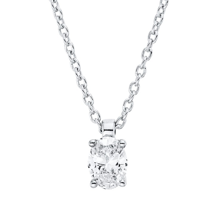 Solitaire Collier aus 750 Weißgold Diamant 0.2ct