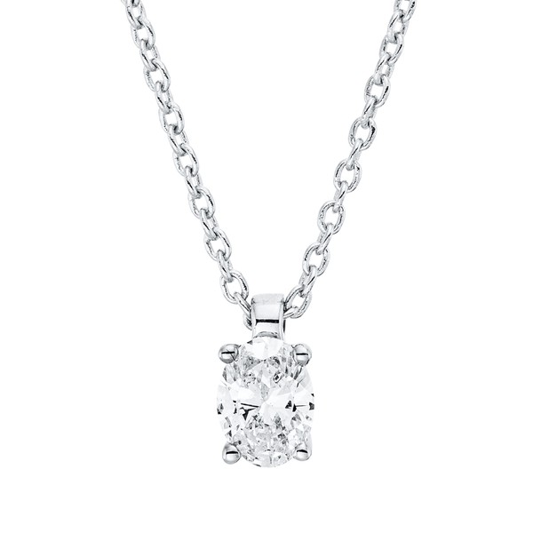 Solitaire Collier aus 750 Weißgold Diamant 0.2ct
