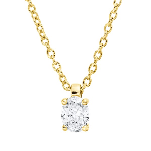 Solitaire Collier aus 750 Gelbgold Diamant 0.17ct