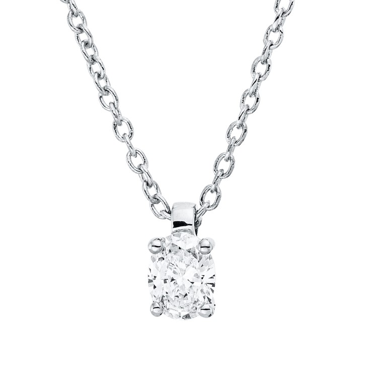 Solitaire Collier aus 750 Weißgold Diamant 0.17ct