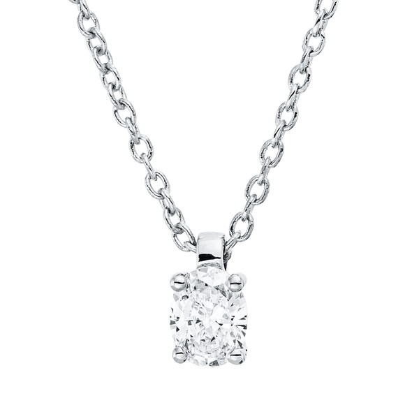 Solitaire Collier aus 750 Weißgold Diamant 0.17ct