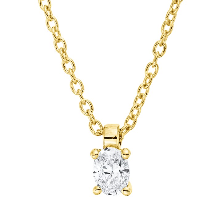Solitaire Collier aus 750 Gelbgold Diamant 0.1ct