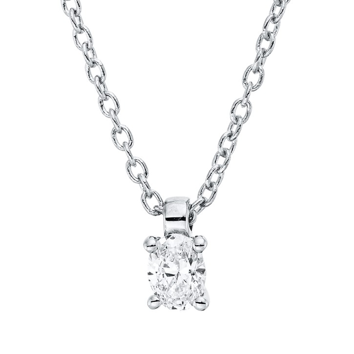 Solitaire Collier aus 750 Weißgold Diamant 0.09ct