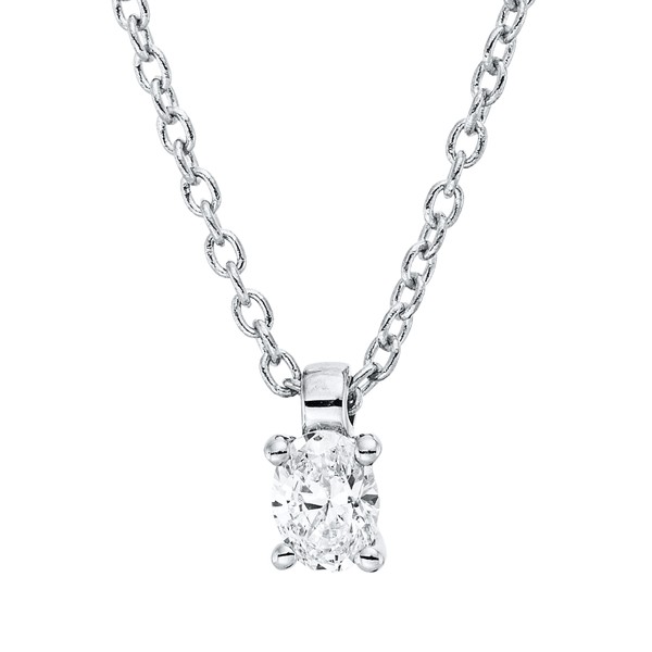 Solitaire Collier aus 750 Weißgold Diamant 0.09ct