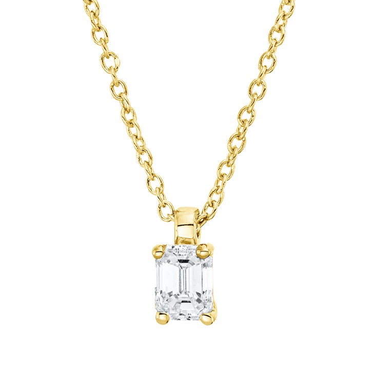 Solitaire Collier aus 750 Gelbgold Diamant 0.27ct
